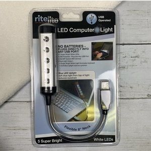 rite lite USB Operated LED Computer Light 8" Neck
